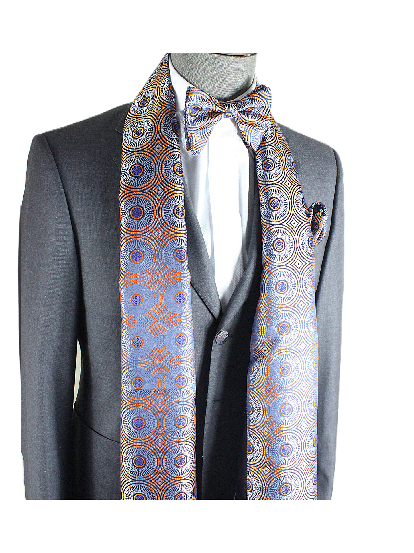 Grand Canyon 4 | Lavender & Orange Geometric | Scarf & Bowtie Set