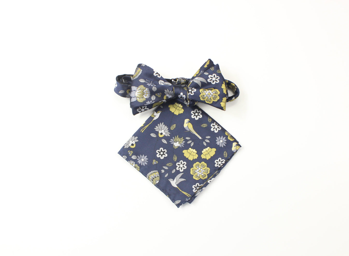 Amazon 2 | Navy & Yellow Floral | Bowtie & Pocket Square