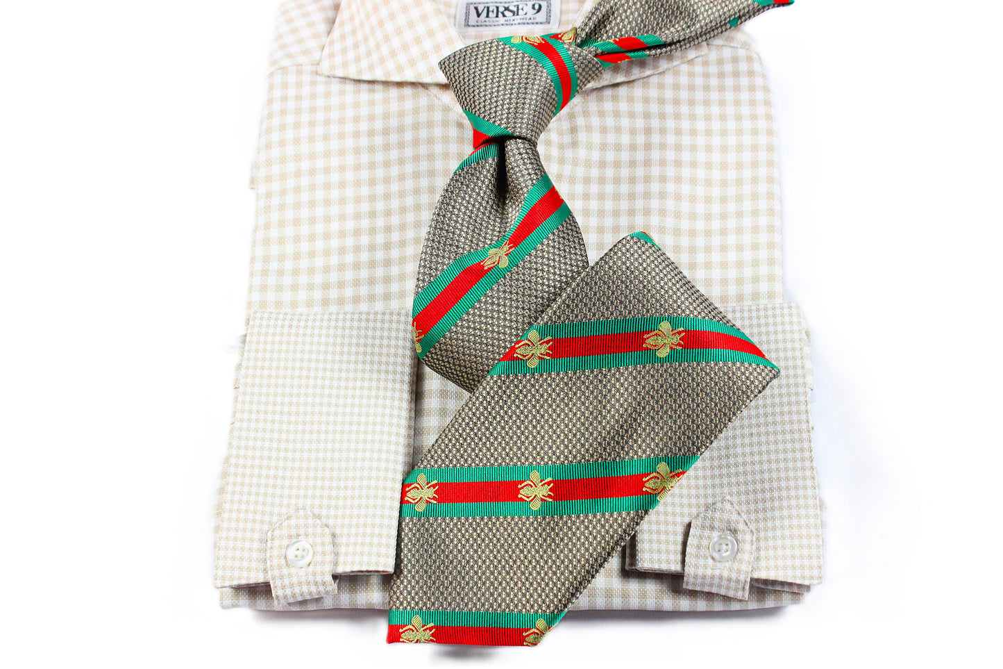 GG Butterfly A4 | Taupe | Tie & Pocket Square