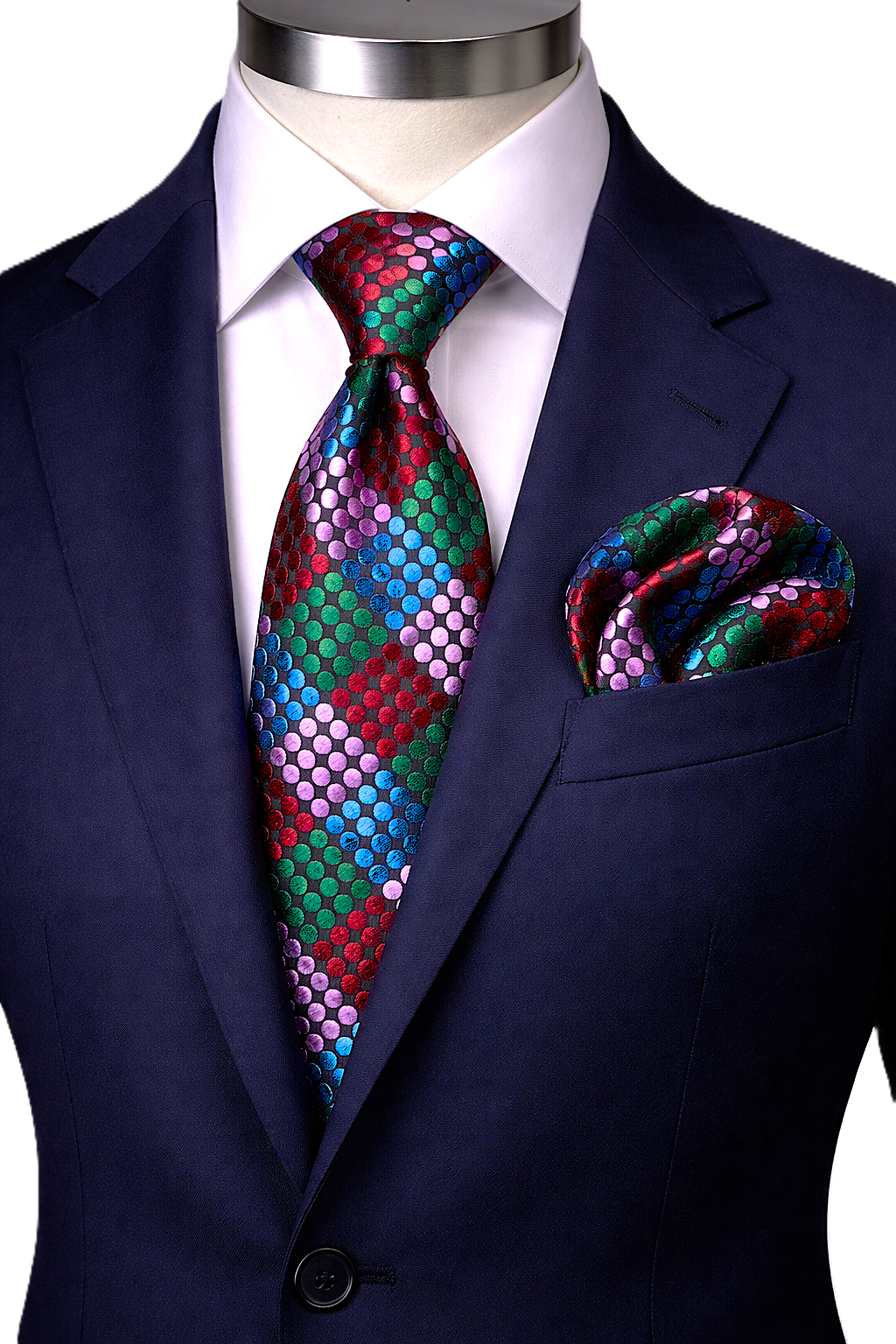 ENZO 2 | ROYAL/GREEN/RED | TIE & POCKET SQAURE