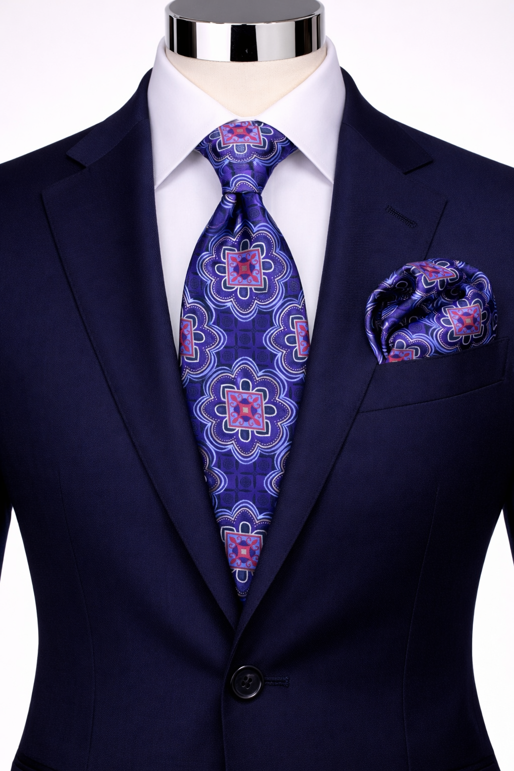 FREDO 10 | PURPLE & NAVY | TIE & POCKET SQAURE