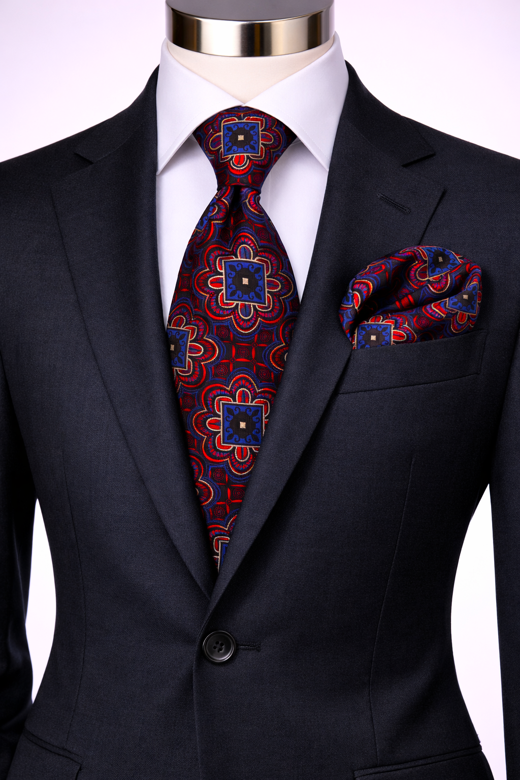 FREDO 11 | ROYAL & RED | TIE & POCKET SQAURE