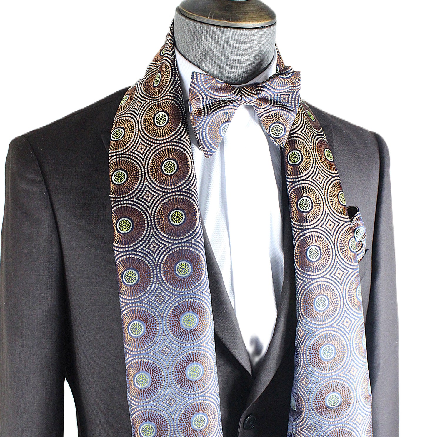 Grand Canyon 5 | Golden Brown Geometric | Single Scarf