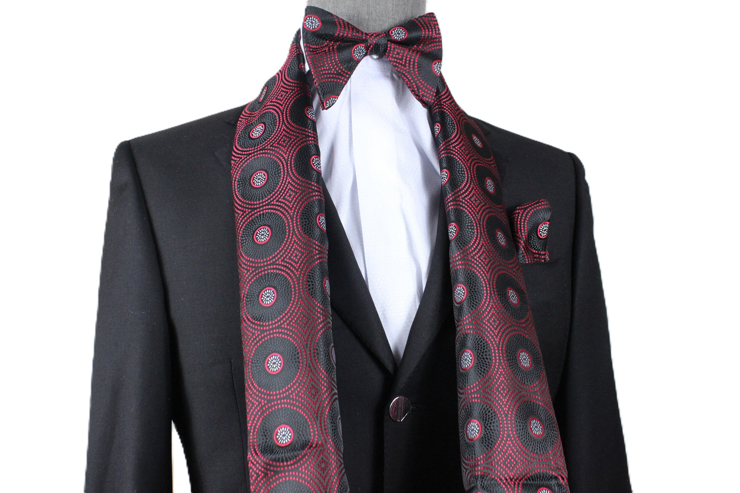 Grand Canyon 9 | Black & Red Geometric | Scarf & Bowtie Set