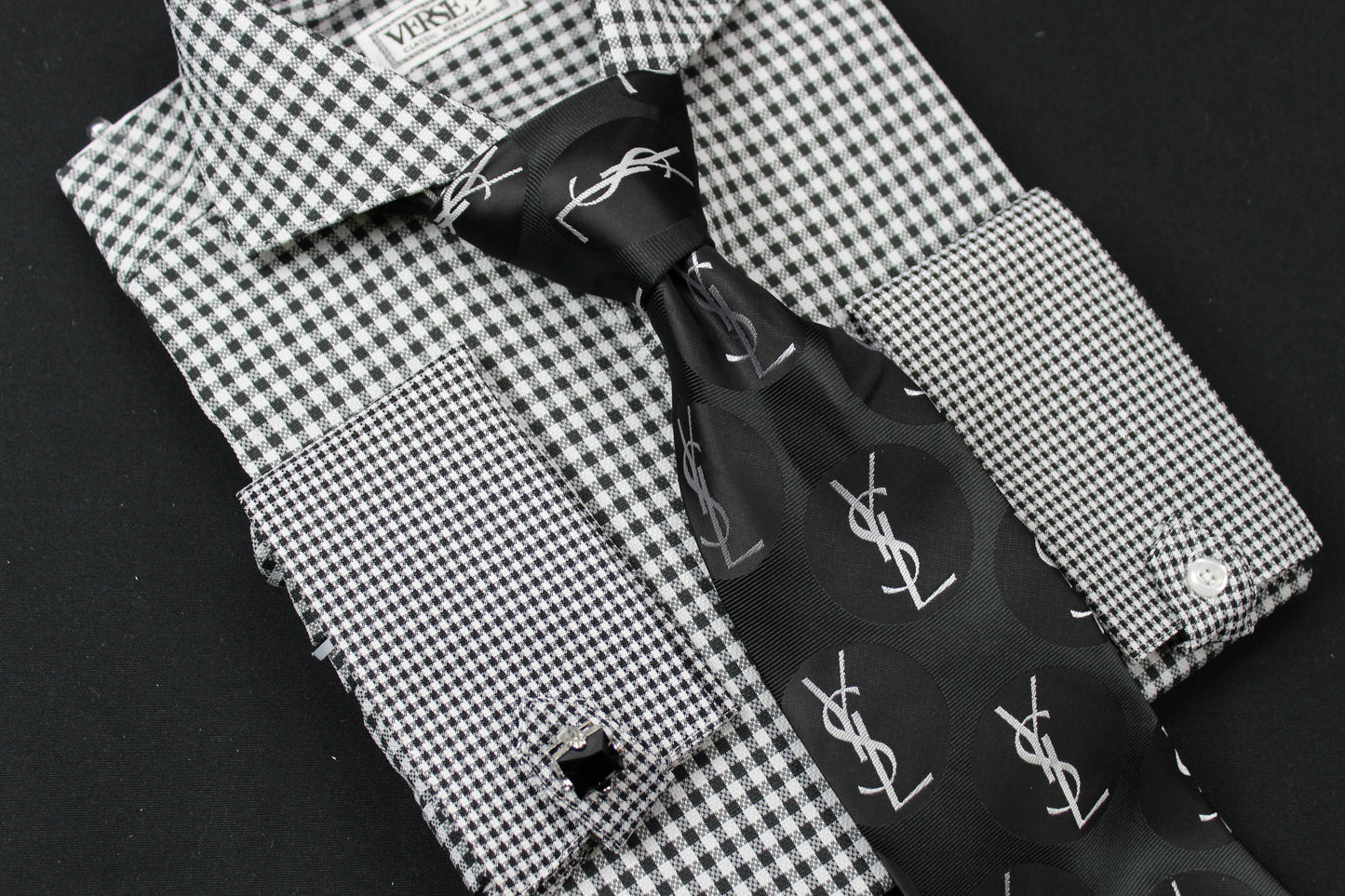 YSL 1 | Black & White | Tie & Pocket Square