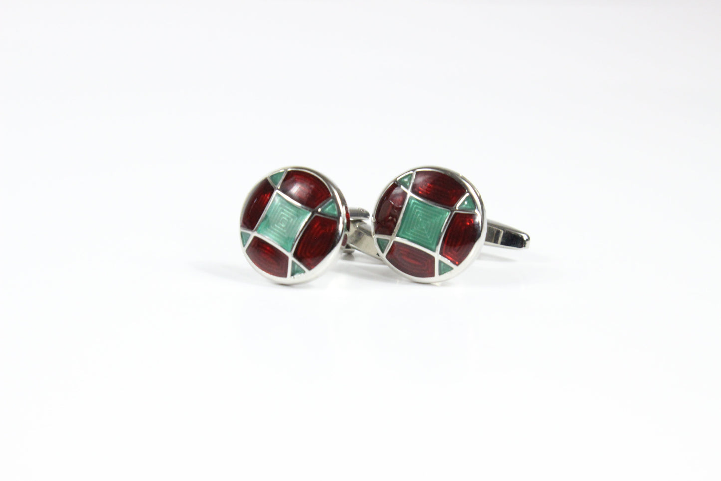 V9 Link 8 | Red & Teal | Cufflinks