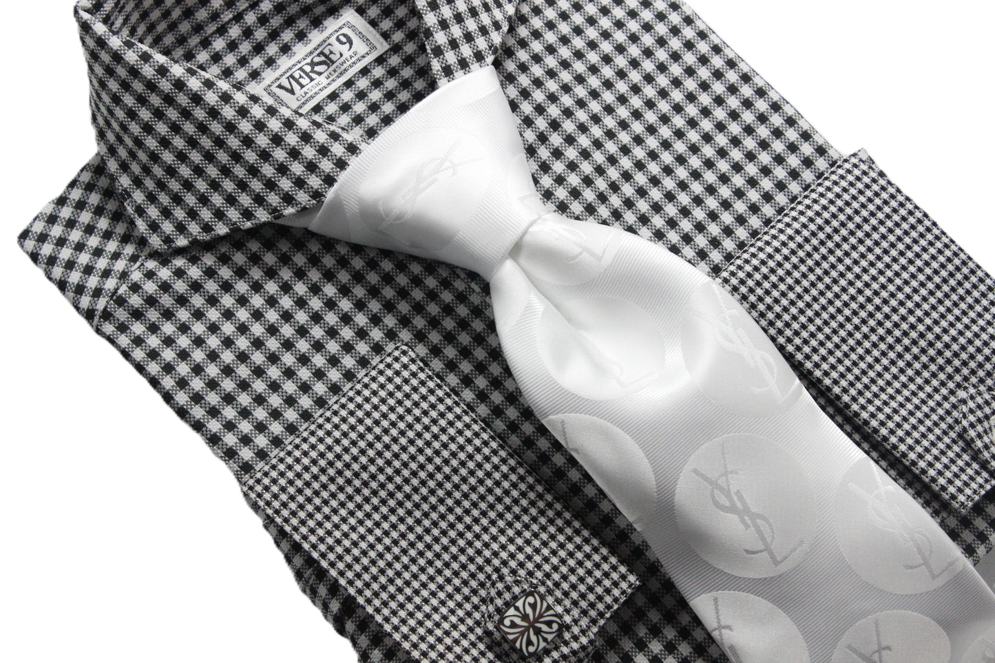 YSL Solid 1 | White | Tie & Pocket Square