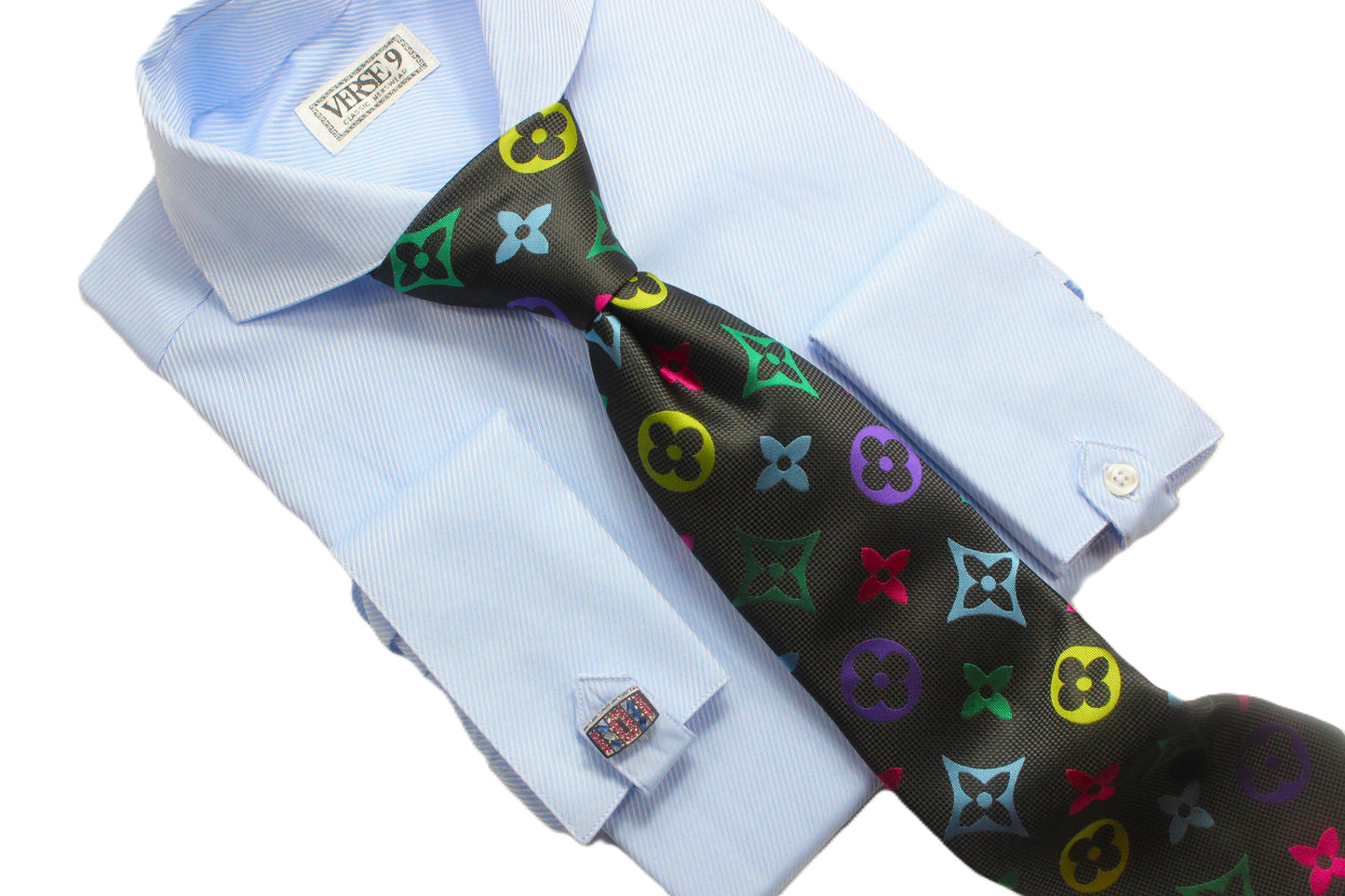 LV 2 | Multi Color Black | Tie & Pocket Square