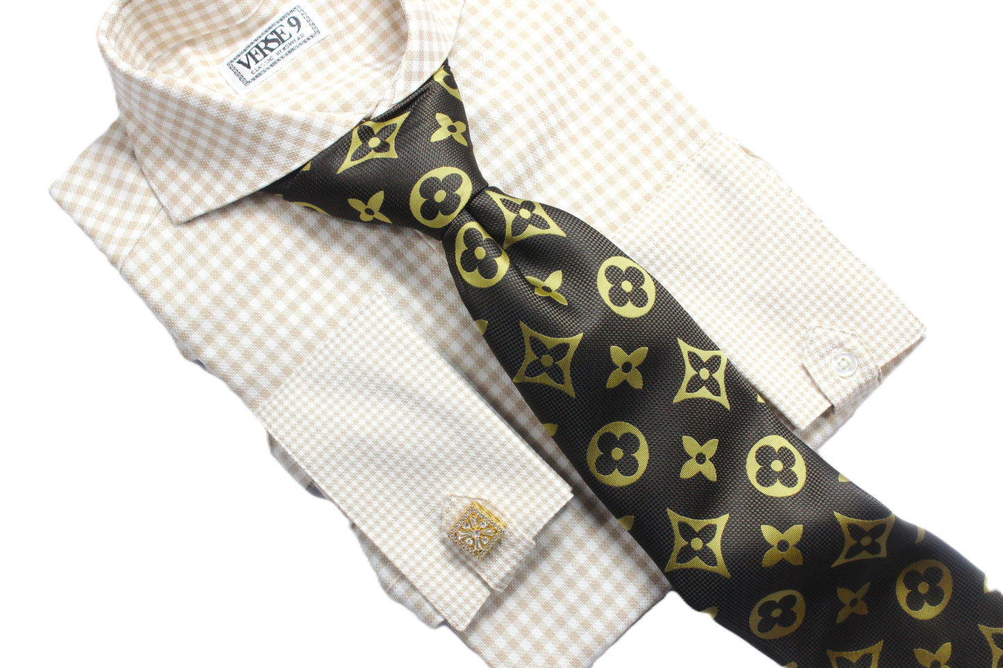 LV 3 | Brown & Tan | Tie & Pocket Square