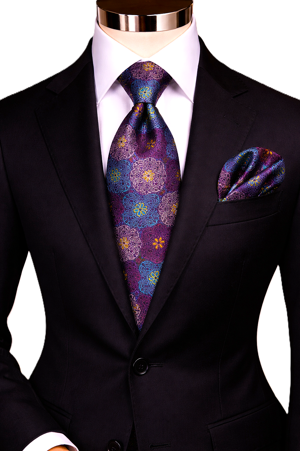 MOE 8 | MULTI COLOR BLK 2 | TIE & POCKET SQAURE