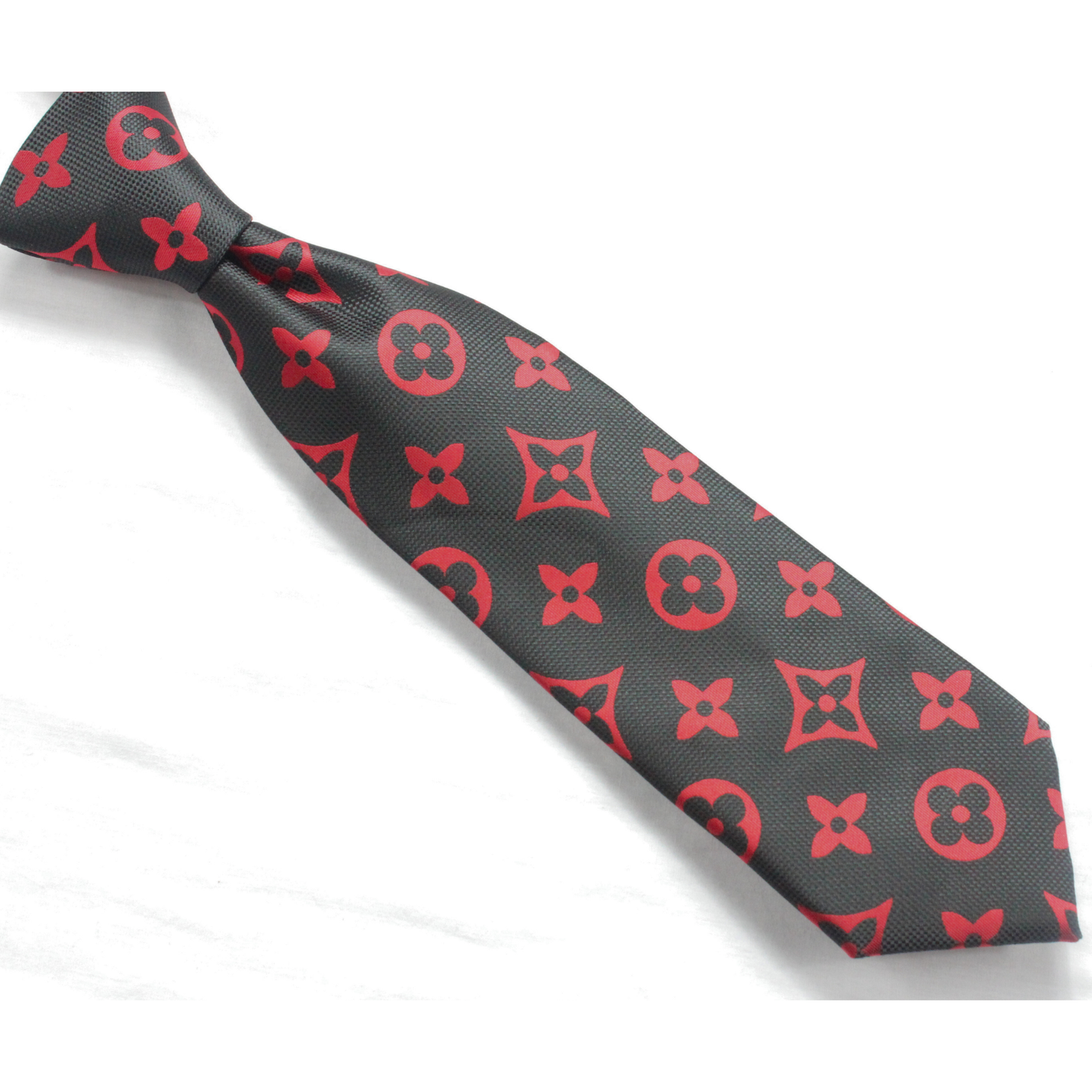 LV 7| Black & Red | Tie & Pocket Square