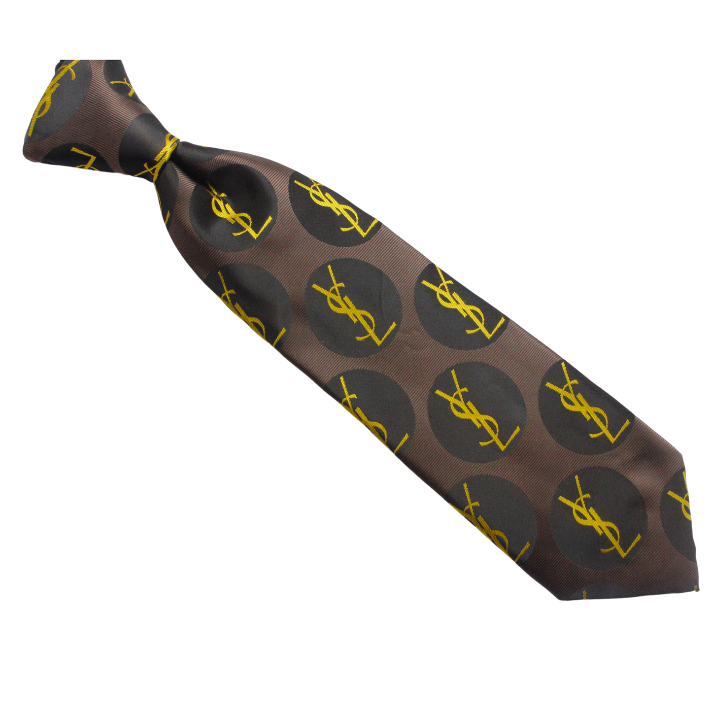 YSL 3 | Brown & Yellow | Tie & Pocket Square