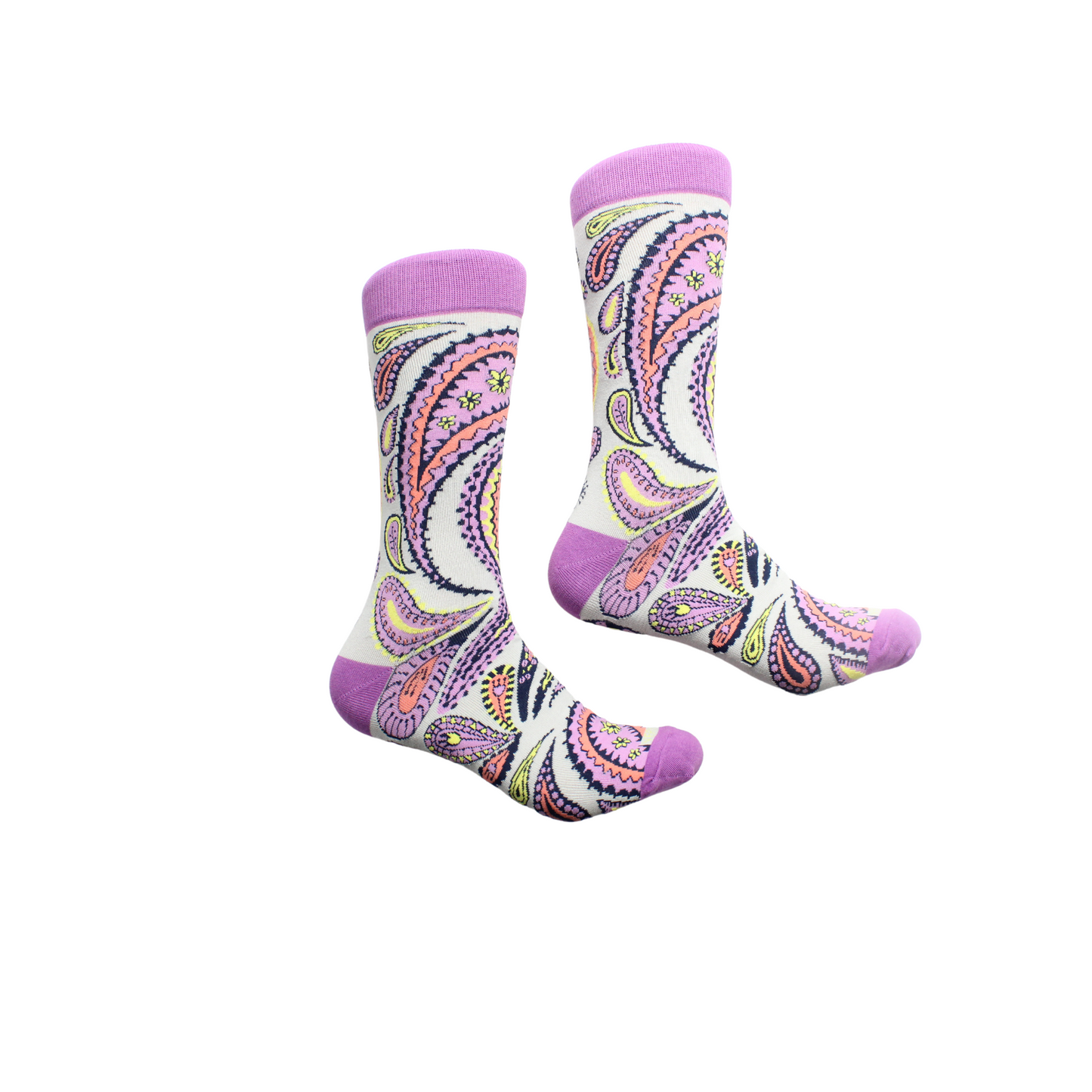 Tiger 8 | Grey & Lavender Paisley | Sock
