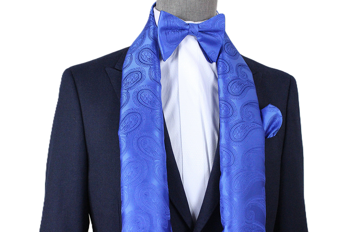 Big Ben A6 | Royal Blue Paisley | Scarf & Bowtie Set