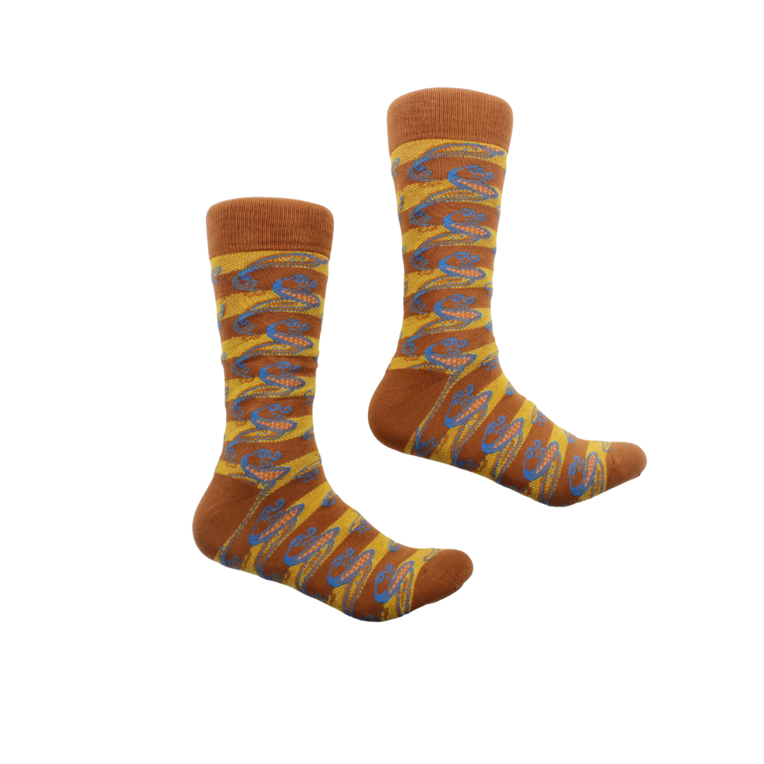 Dash 1 | Tan & Gold Paisley | Sock