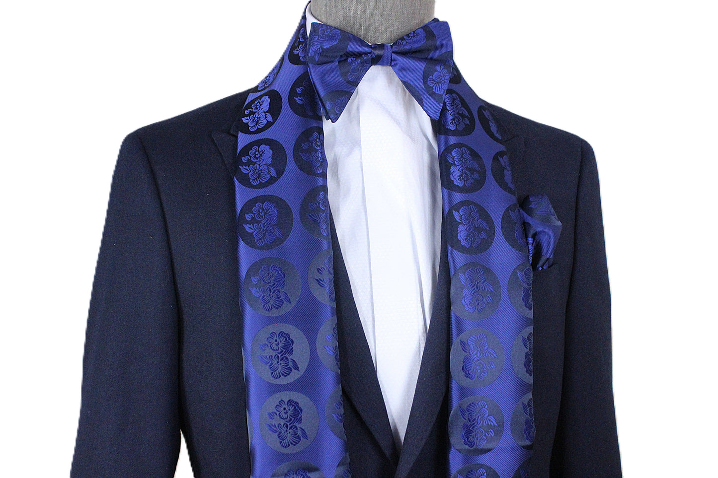 Floral Solid B3 | Navy Blue Floral | Scarf & Bowtie Set