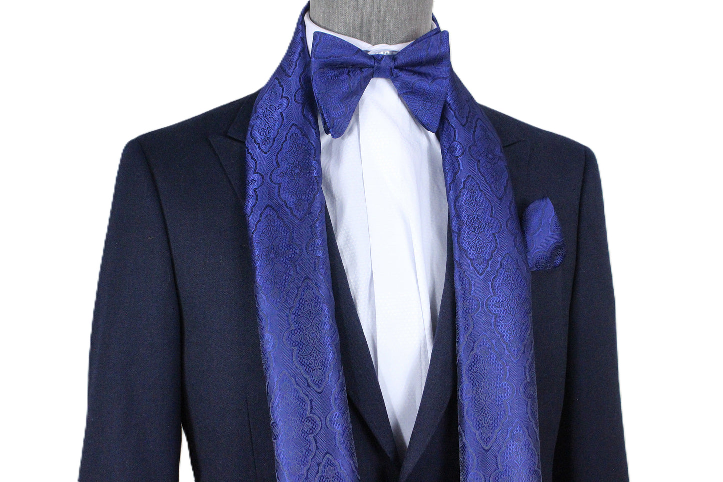 Geo Solid B3 | Navy Geometric | Scarf & Bowtie Set