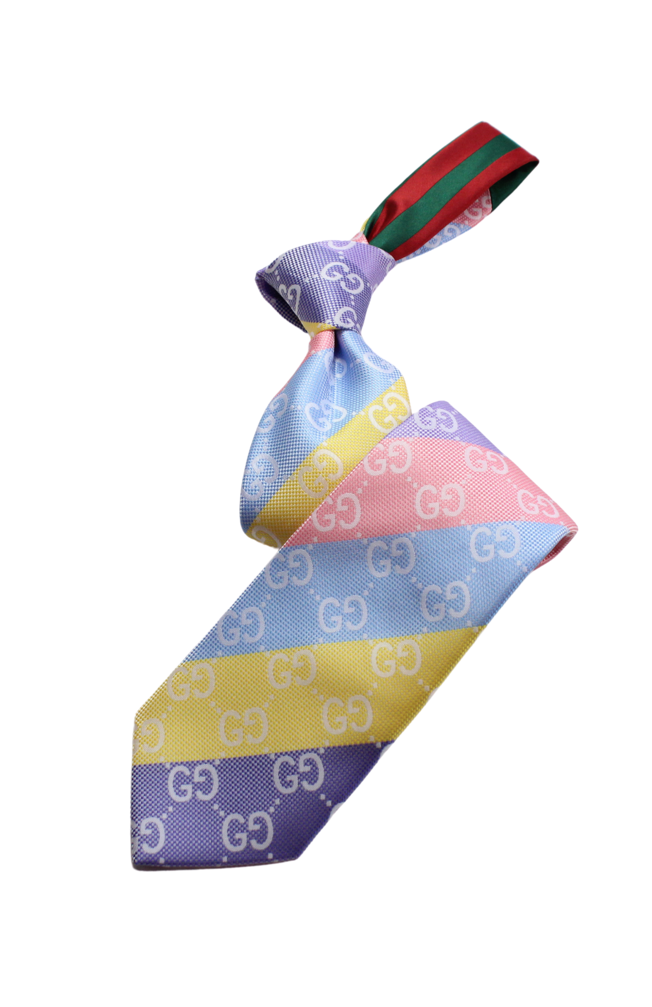 GG Stripe A3 | Purple/Yellow/Pink/Sky | Tie & Pocket Square
