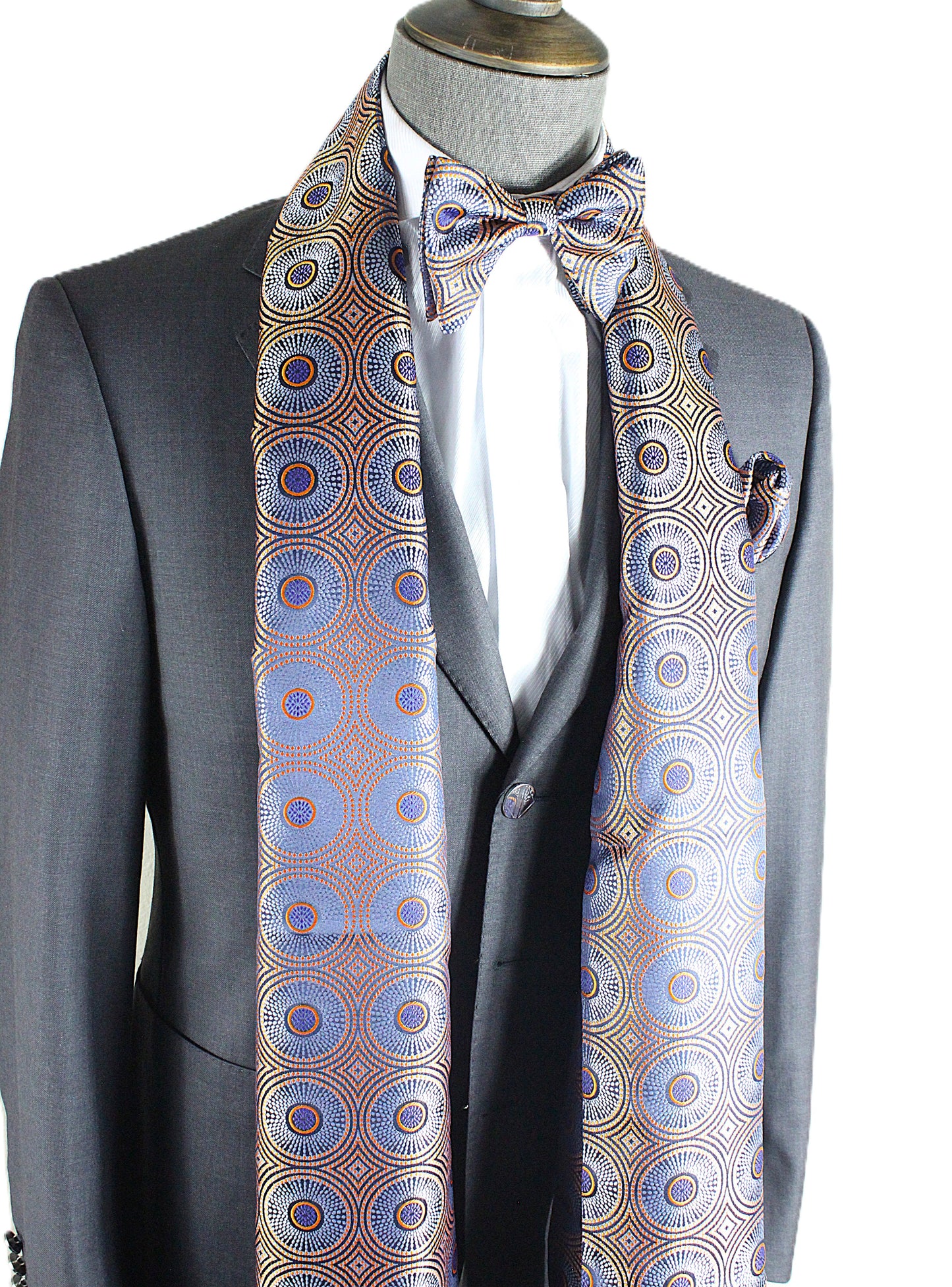 Grand Canyon 4 | Lavender & Orange Geometric | Single Scarf