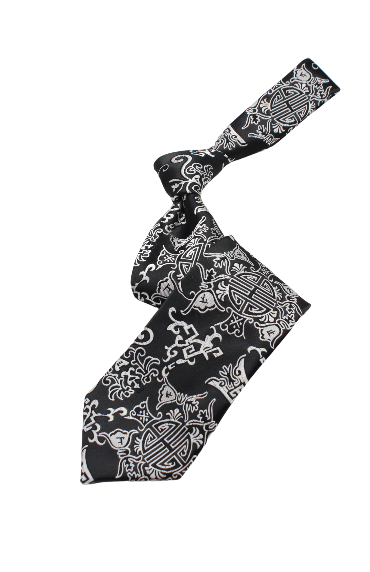 Djbouti 4 | Black & White Floral | Necktie