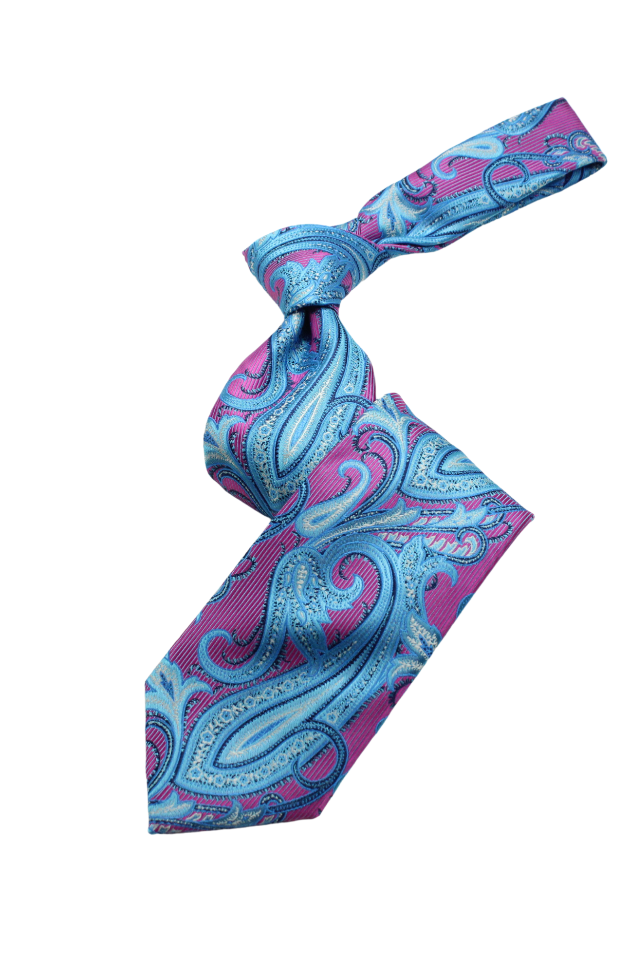 Jubille 1 | Fuchsia & Teal Paisley | Necktie