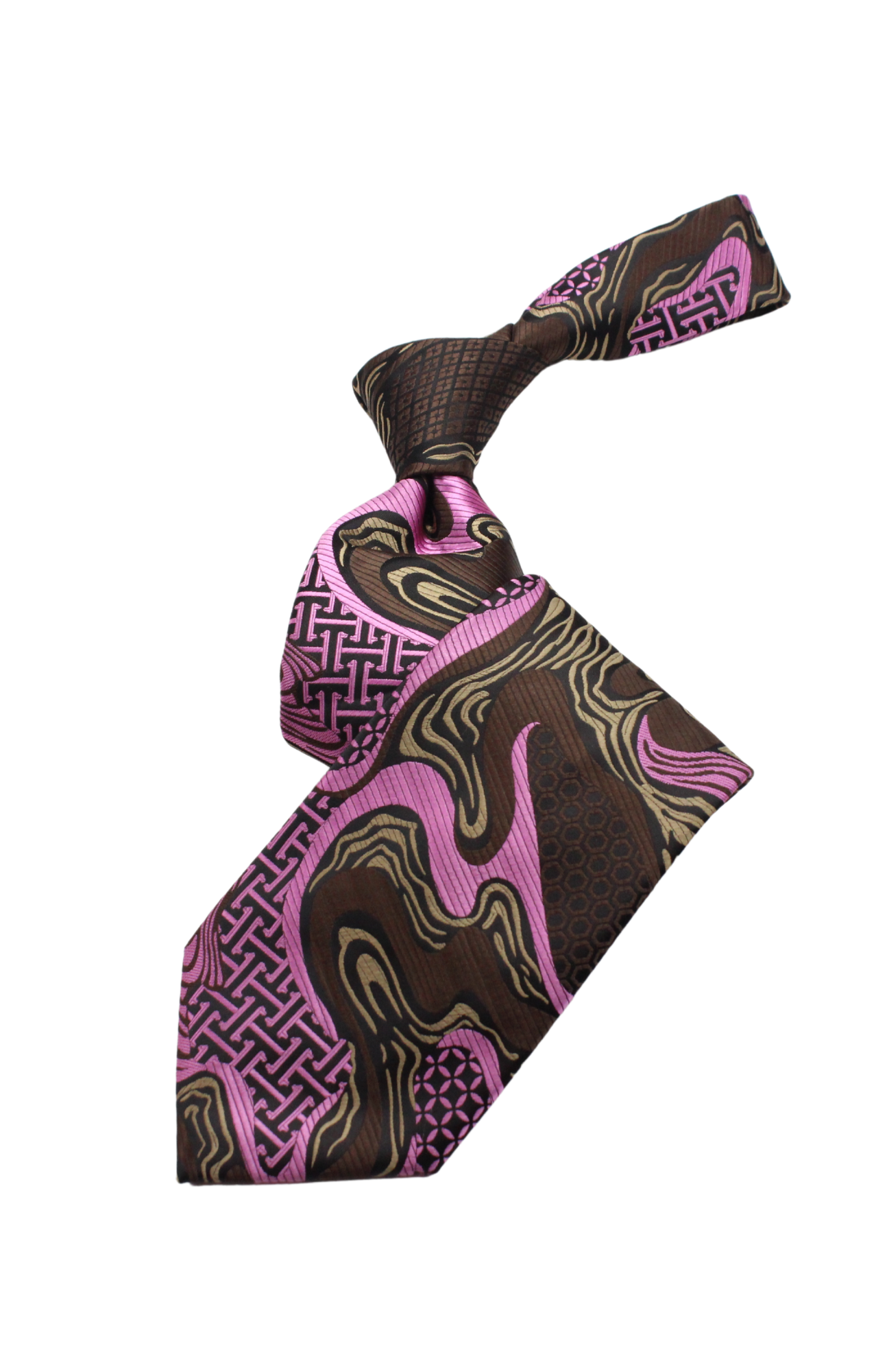 Kraven 1 | Brown & Pink Geometric | Necktie