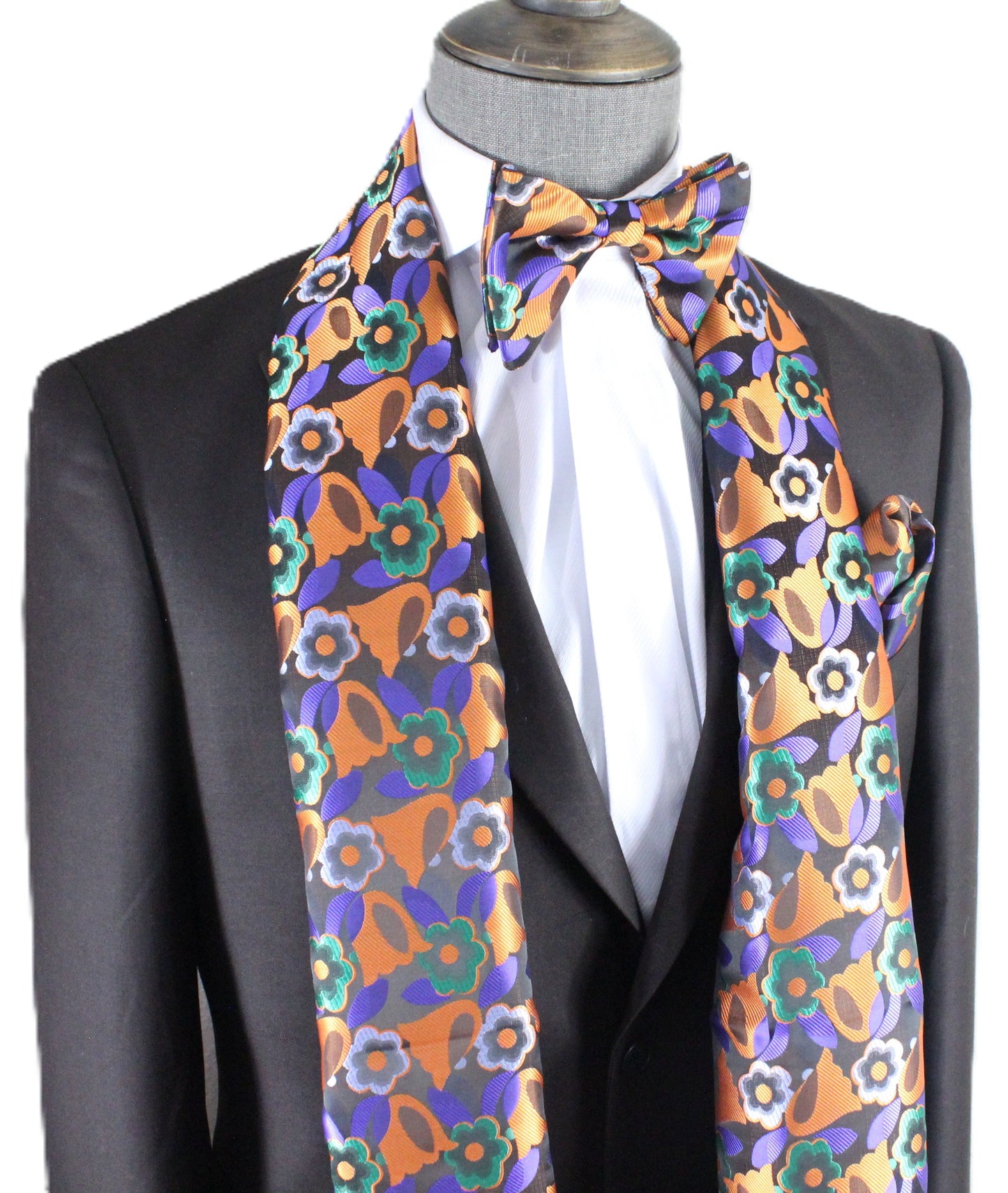 Victorian Falls 2 | Purple & Orange Floral | Single Scarf