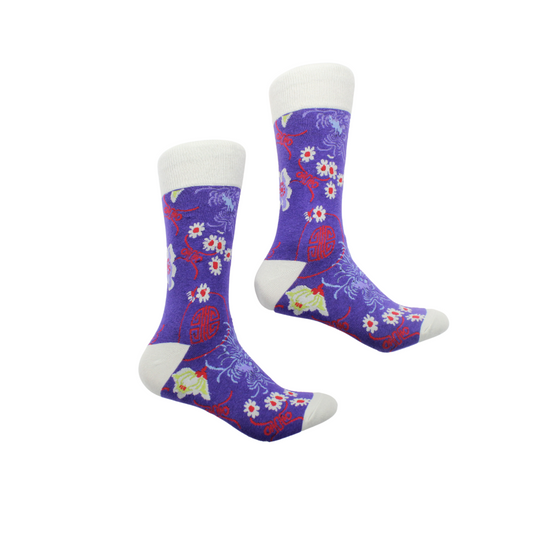Fiji 3 | Purple & Red Floral | Sock