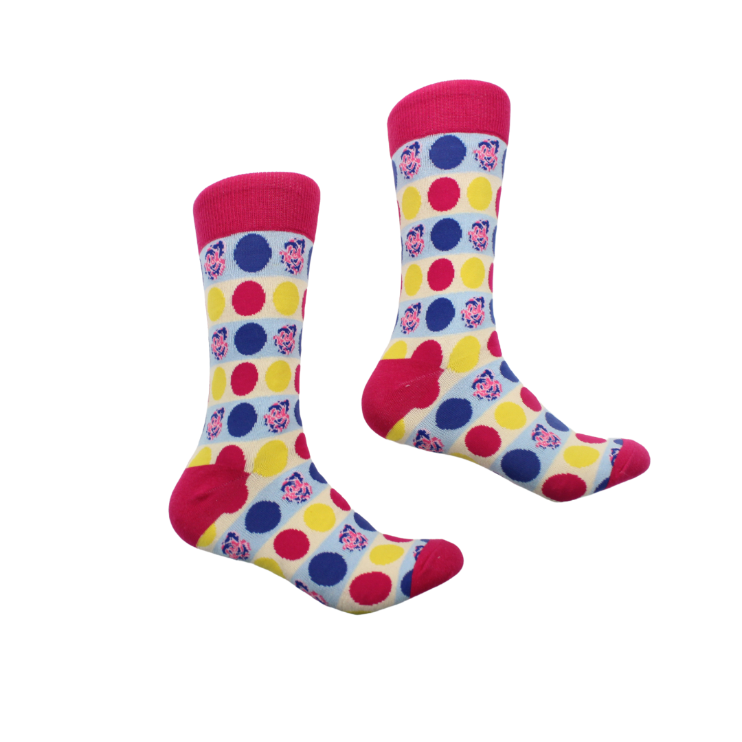Togo 1 | Royal Fuchsia & Yellow Floral | Sock
