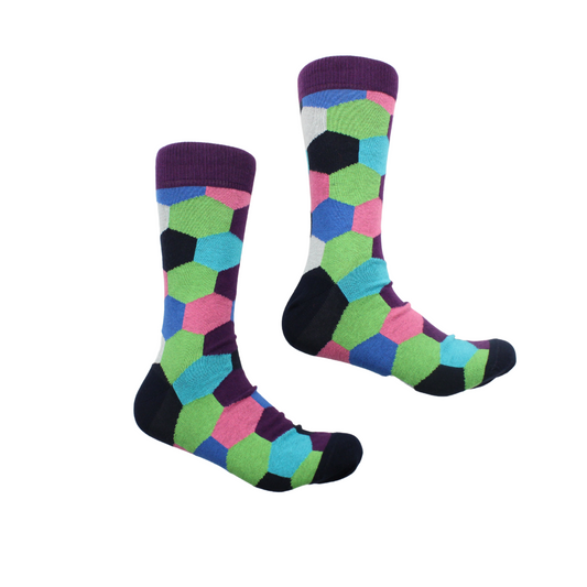 Octagon 1 | Multi Color Geometric | Sock