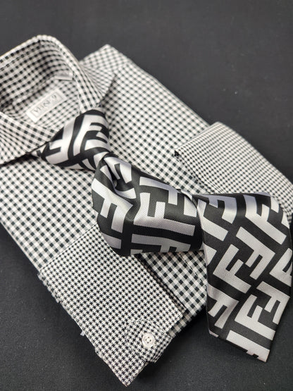 FF 2 | Black & Silver | Tie & Pocket Square