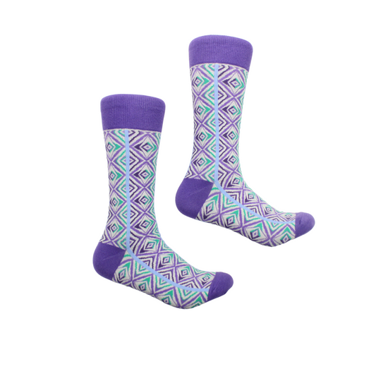 Finland 1 | Lavender & Blue  Geometric | Sock