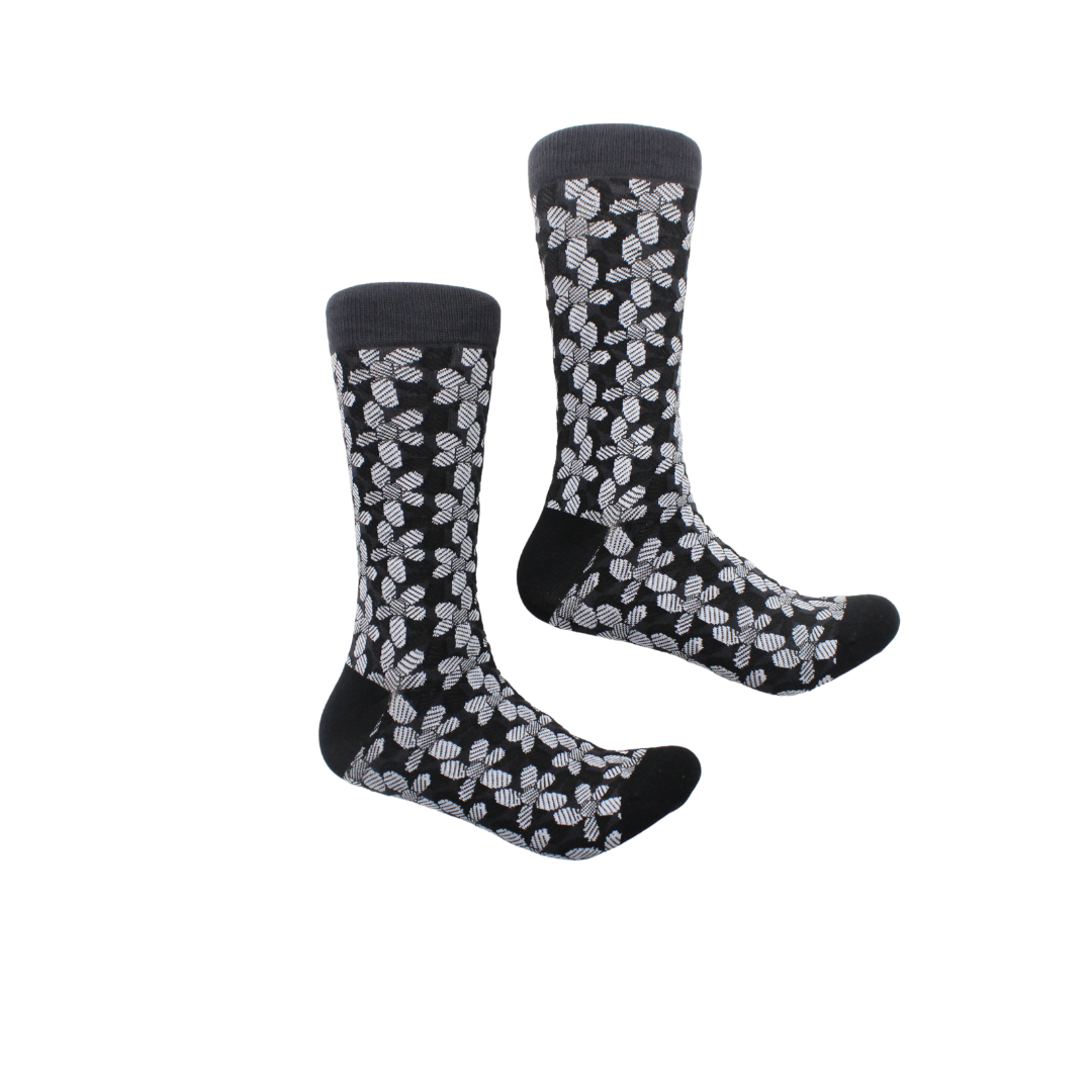 Solana 2 | Black & White Floral | Sock