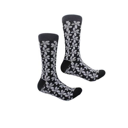Solana 2 | Black & White Floral | Sock