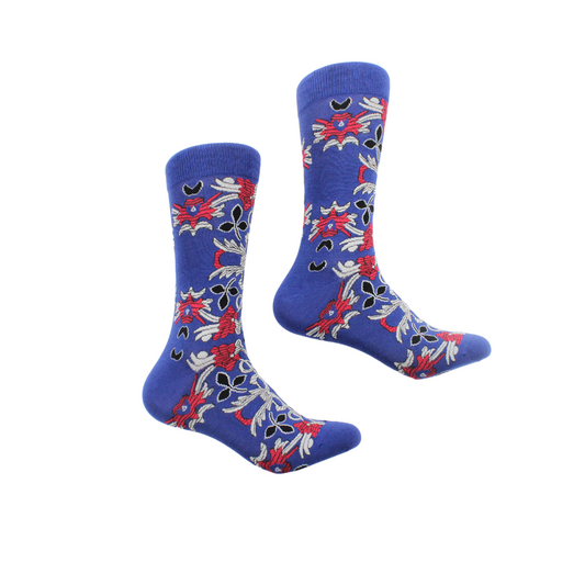 France 2 | Royal Red & White Floral | Sock
