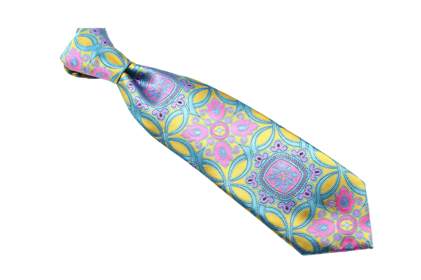 Kobe 2 | Yellow & Aqua Floral | Necktie