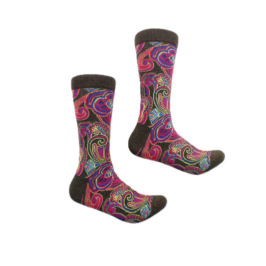 Cyprus 2 | Multi Color Brown Paisley | Sock (SIZE 7-9)
