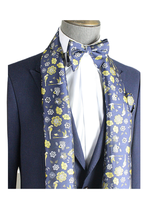 Amazon 2 | Navy Floral | Scarf & Bowtie Set