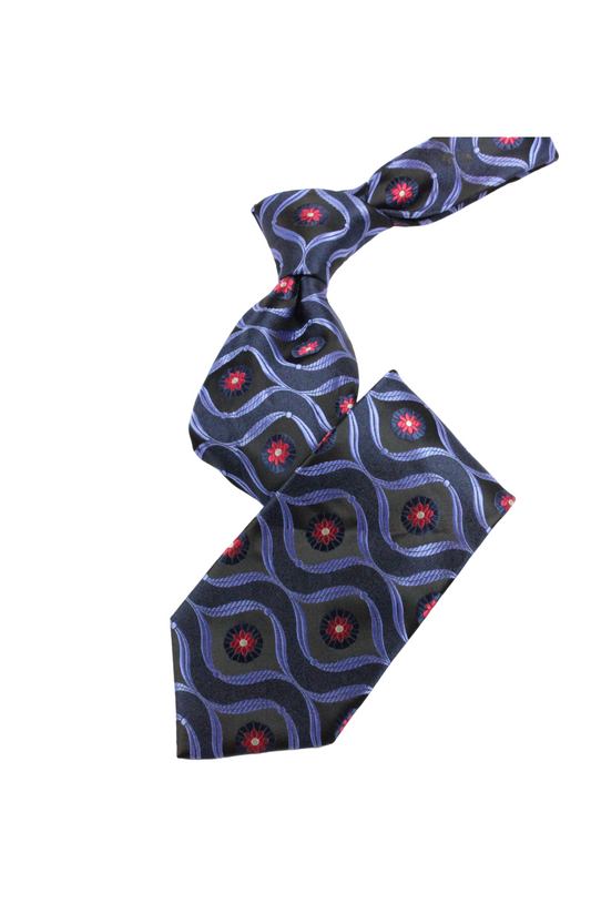 Niagara Falls 1 | Navy & Blue Geometric | Tie & Pocket Square