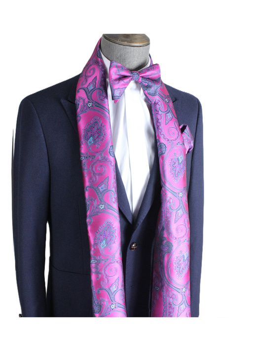 Golden Gate 6 | Fuchsia Paisley | Scarf & Bowtie Set