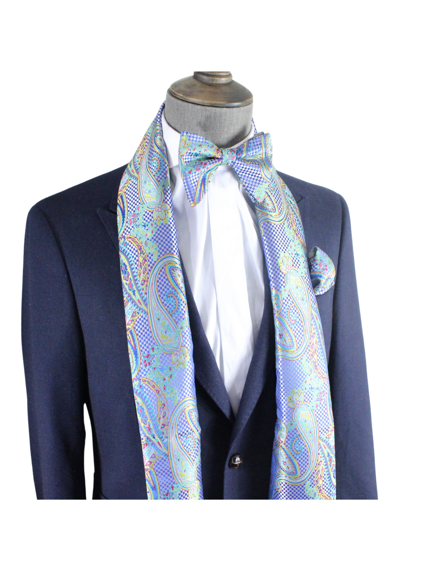 Stone Hedge 8 | Multi Color Paisley | Scarf & Bowtie Set
