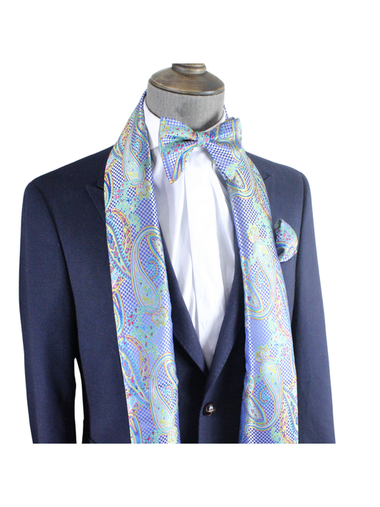 Stone Hedge 8 | Multi Color Paisley | Scarf & Bowtie Set