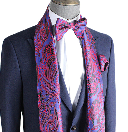 British Paisley 3 | Plum & Red Paisley | Single Scarf