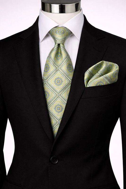 CARLO 4 | GREEN | TIE & POCKET SQAURE