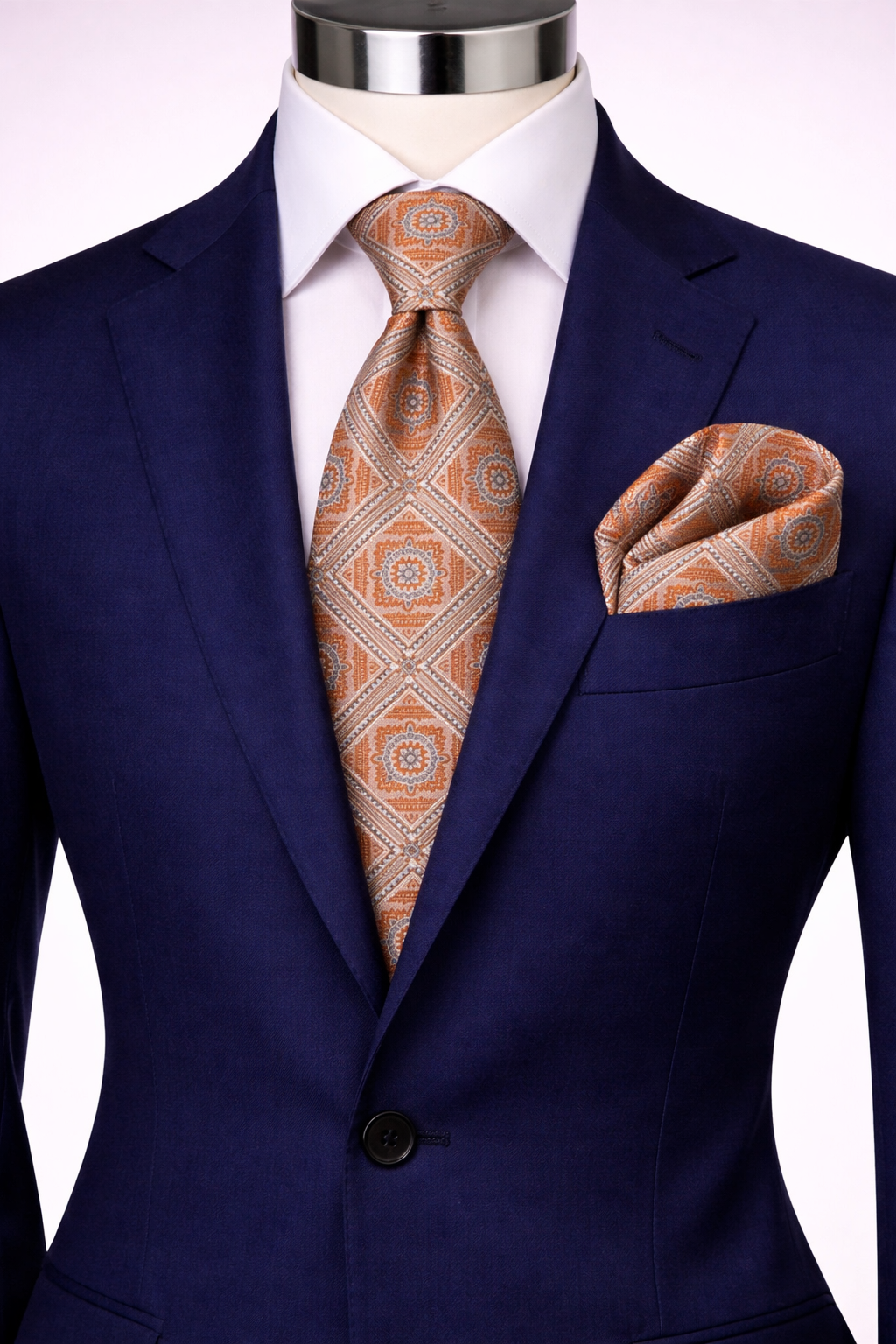 CARLO 7 | ORANGE | TIE & POCKET SQAURE
