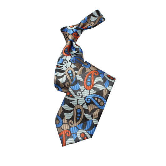 Dr J 2 | Brown & Blue Paisley | Necktie