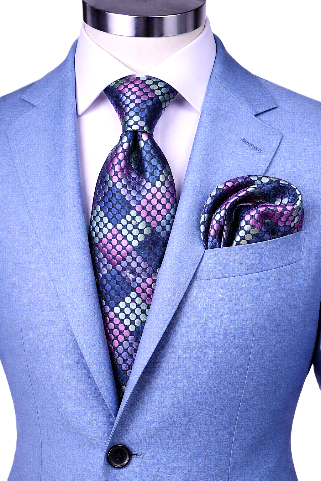 ENZO 7 | ROYAL/PINK/SKY BLUE | TIE & POCKET SQAURE