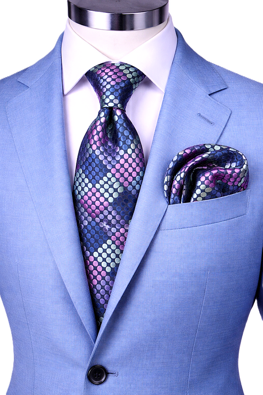 ENZO 7 | ROYAL/PINK/SKY BLUE | TIE & POCKET SQAURE