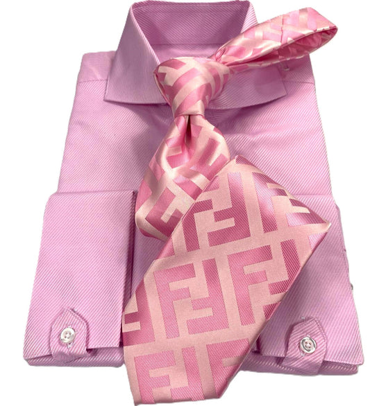 FF B3 | Pink | Tie & Pocket Square