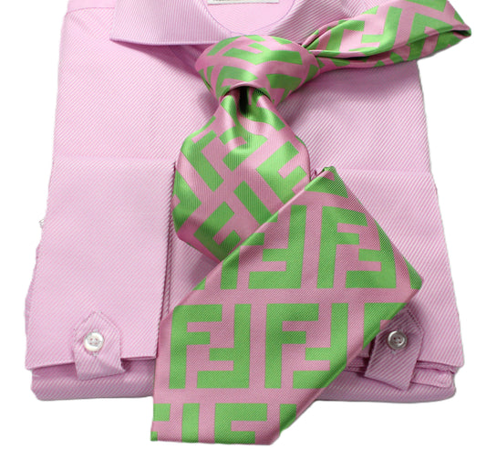 FF 6 | Pink & Green | Tie & Pocket Square